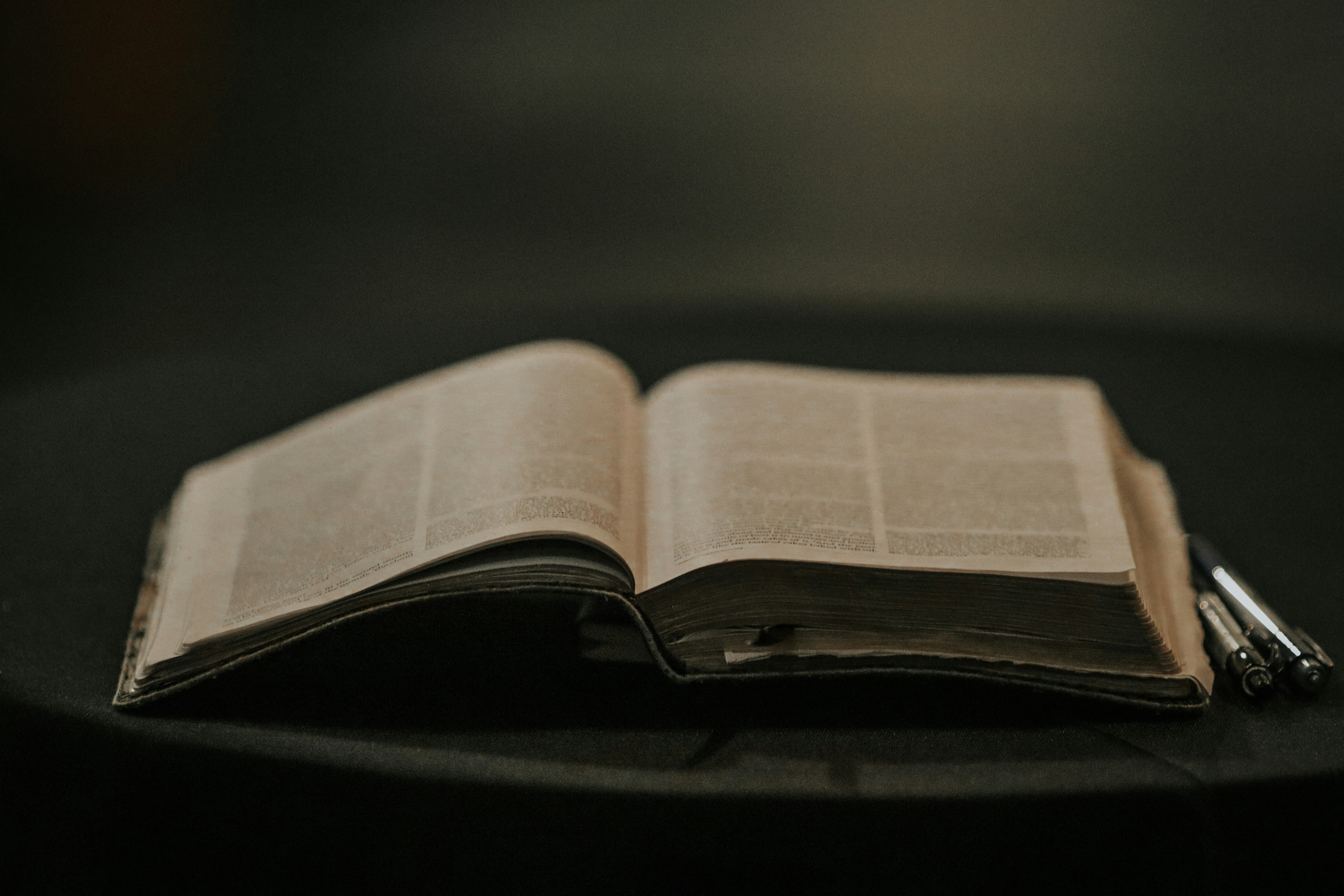 Open Bible on a table
